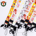 Lanyard de logotipo impresso lateral duplo com fivelas